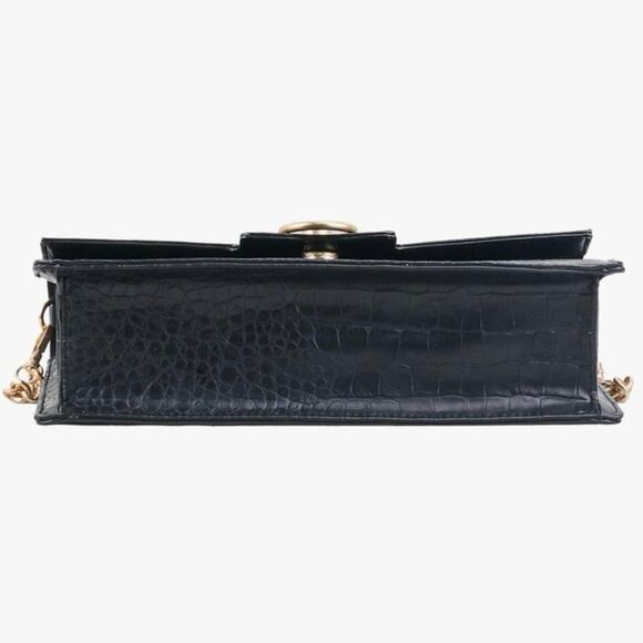 Jessica Simpson Brooke Clutch Python Shoulder Bag With Gold Chain Strap - Picture 4 of 8